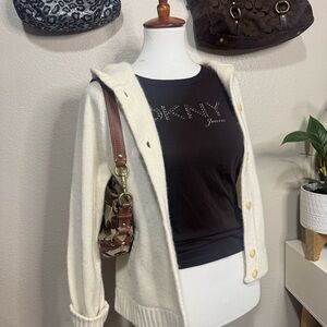 Vintage Lauren Ralph Lauren Cream Cardigan Sweater wool/ cashmere blend